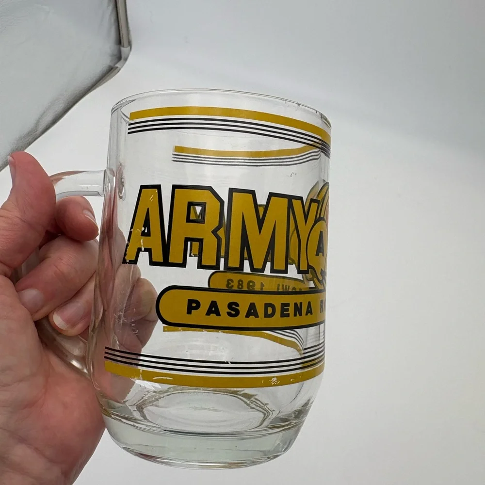1983 Rose Bowl Clear Glass Mug Army v. Navy